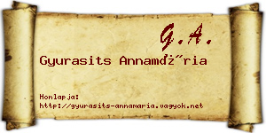 Gyurasits Annamária névjegykártya